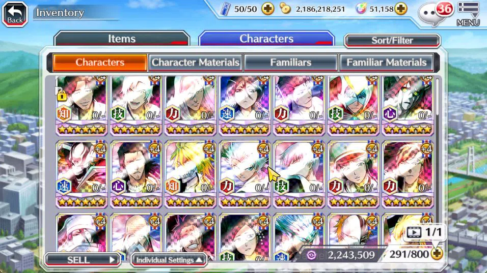 Bleach: Brave Souls Accounts Mid-Tier [GLOBAL]51 Orbs|Rukia 10th Anniv,Soul Reaper(Shunsui,Jushiro),Jushiro TYBW25,Aizen 8