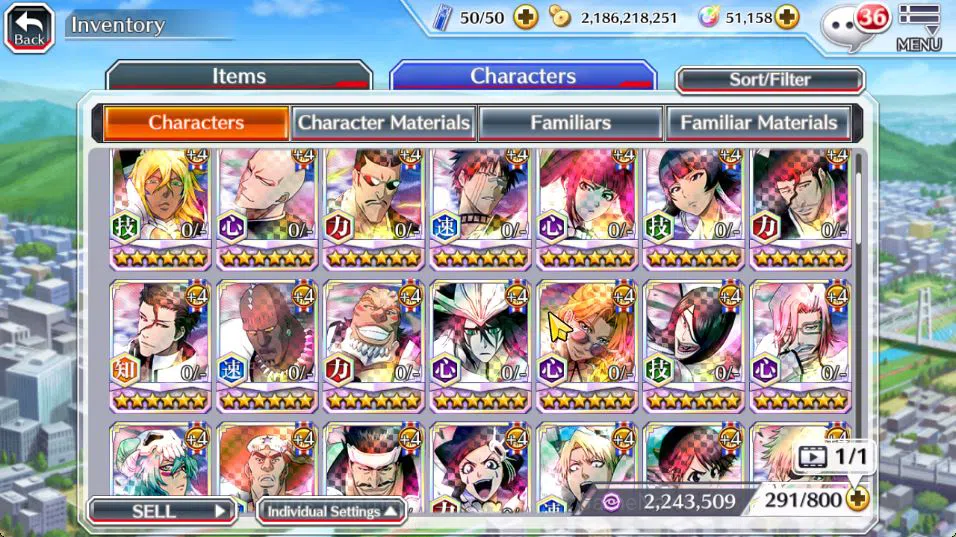 Bleach: Brave Souls Accounts Mid-Tier [GLOBAL]51 Orbs|Rukia 10th Anniv,Soul Reaper(Shunsui,Jushiro),Jushiro TYBW25,Aizen 9