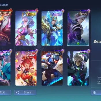 Mobile Legends: Bang Bang Accounts Collector Global|Skin 288|Renowned|Legend Franco,KOF Karina,STAR ANUAL Angela,PACE