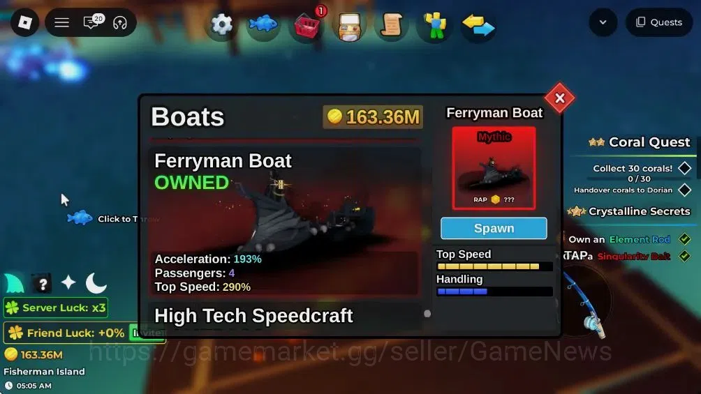 Roblox Accounts FISH IT Lv 1102|2 SC+3 Myth Rod (Diamond,Element)+ image 12