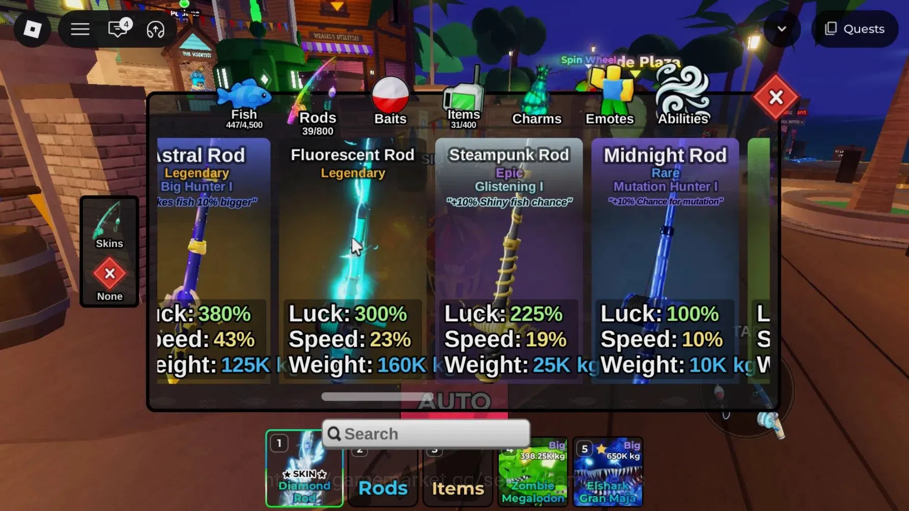 Roblox Accounts FISH IT Lv 1102|2 SC+3 Myth Rod (Diamond,Element)+ image 3