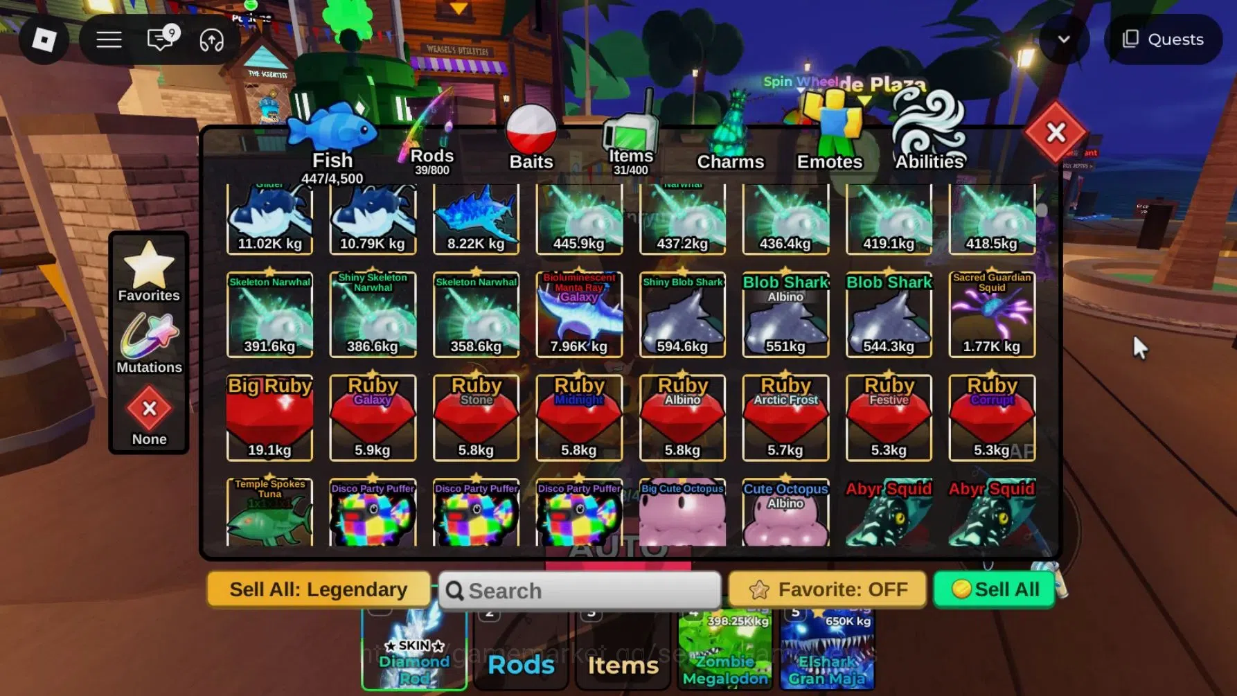Roblox Accounts FISH IT Lv 1102|2 SC+3 Myth Rod (Diamond,Element)+ image 7