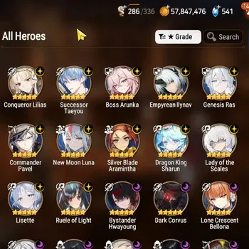 Epic Seven Accounts High-End GLOBAL UnVerif|26 ML(LOT Scales,Lisette,BArunka,Renoa,Har Setti,Zio,NM