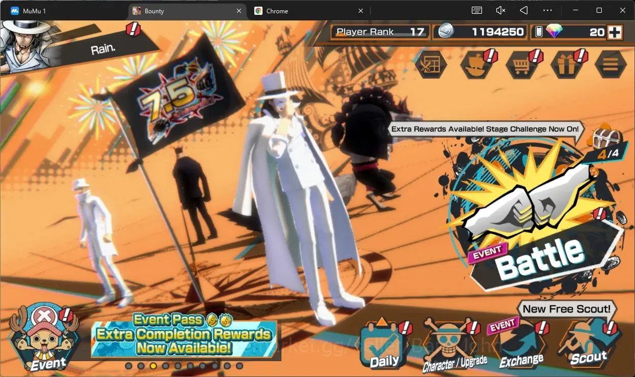 One Piece Bounty Rush Accounts High-End Android |EX 4|PR 17|KOP Gol D.Roger Max,TFE MD Luffy,AF Rob Lucci Max,LH MD Garp|RD 1