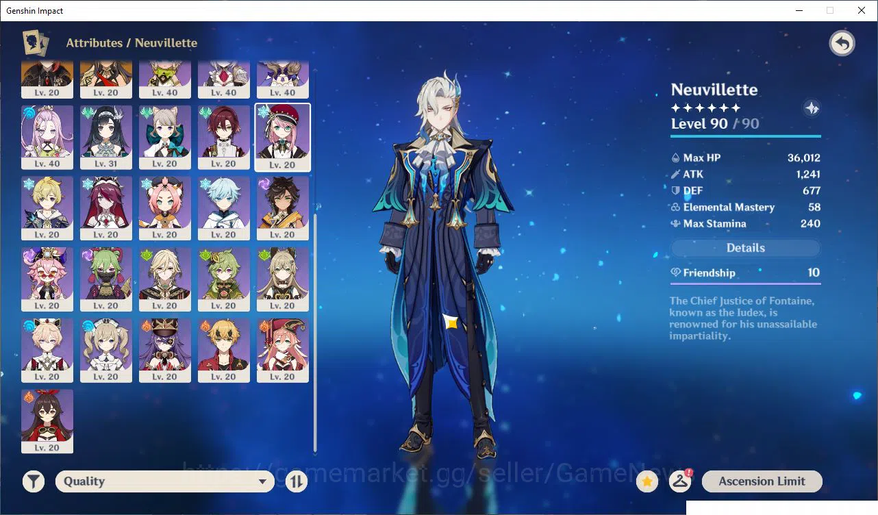 Genshin Impact Accounts ASIA|AR55|5 Limited +5 |[5Star's Weapon]|Neuvillet image 13