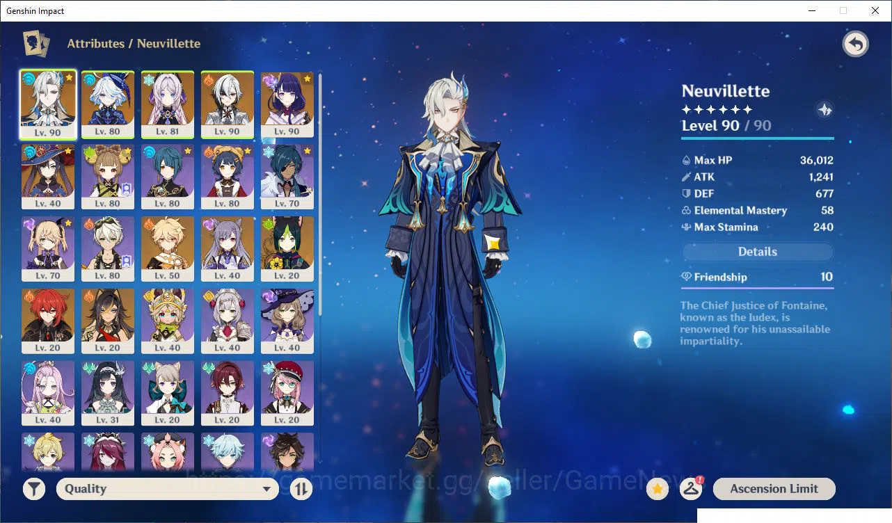 Genshin Impact Accounts ASIA|AR55|5 Limited +5 |[5Star's Weapon]|Neuvillet image 14