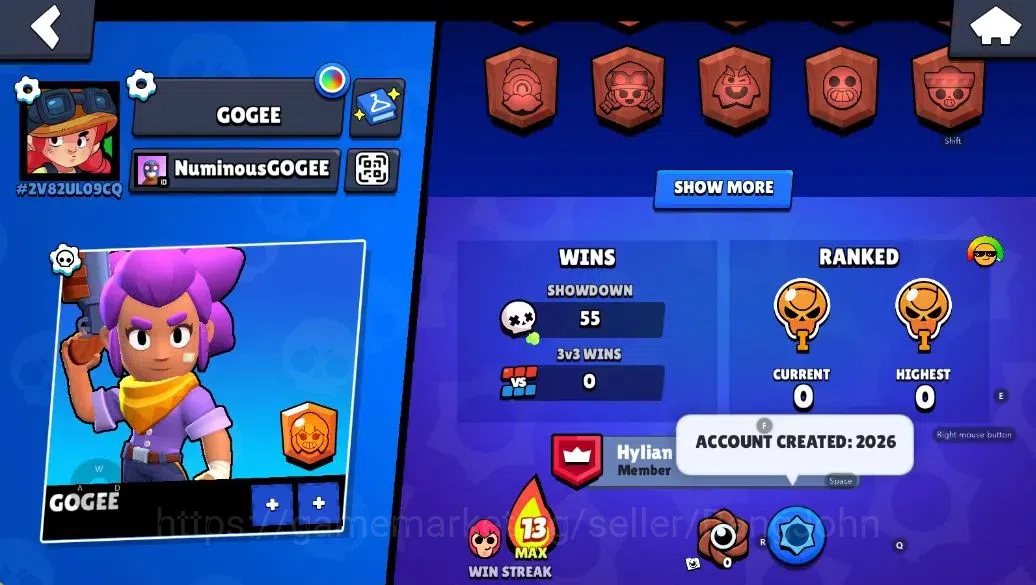 Brawl Stars Accounts Android | 1054 Thropy|13 Brawler-1 PL11(Shelly HC) image 6