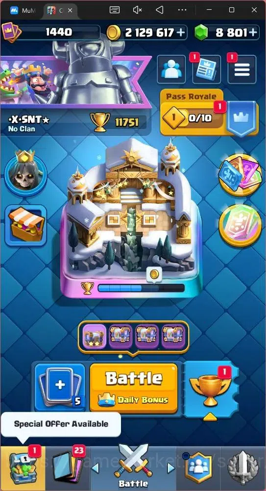 Clash Royale Accounts Mobile |CL 1440|KTL 16|Trophy 11751|Card 121|9 Max image 1