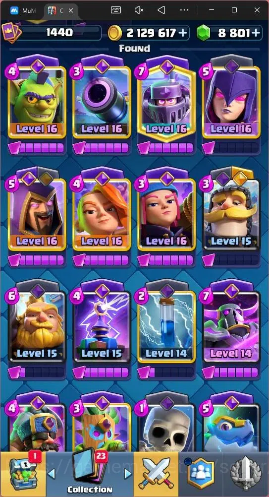 Clash Royale Accounts Mobile |CL 1440|KTL 16|Trophy 11751|Card 121|9 Max image 10