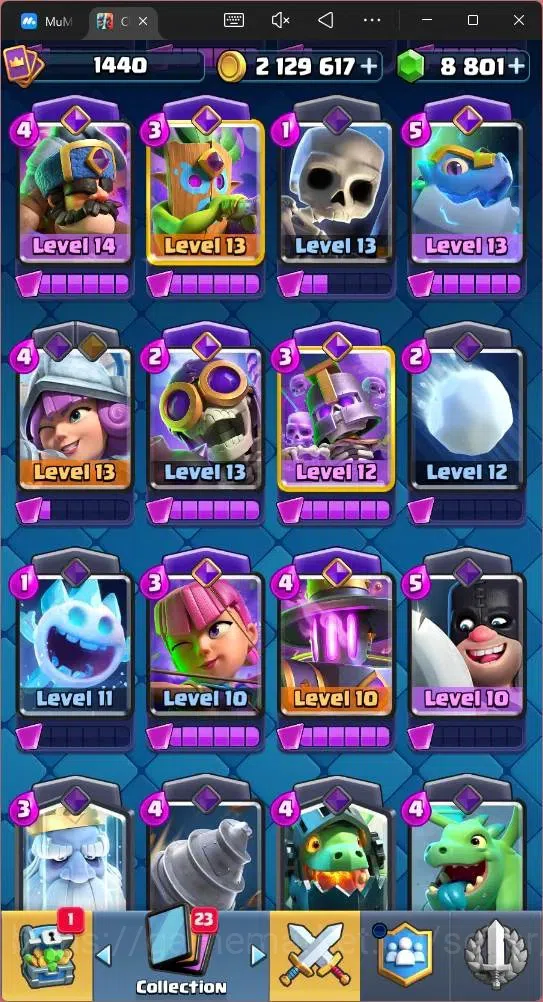 Clash Royale Accounts Mobile |CL 1440|KTL 16|Trophy 11751|Card 121|9 Max image 11