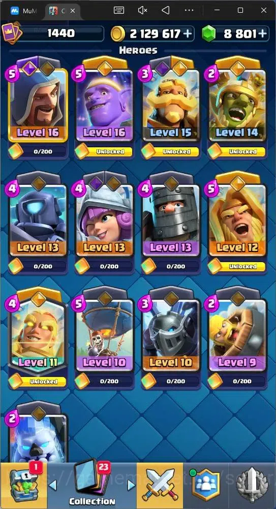 Clash Royale Accounts Mobile |CL 1440|KTL 16|Trophy 11751|Card 121|9 Max image 13