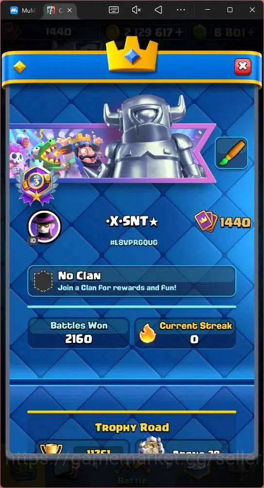 Clash Royale Accounts Mobile |CL 1440|KTL 16|Trophy 11751|Card 121|9 Max image 3