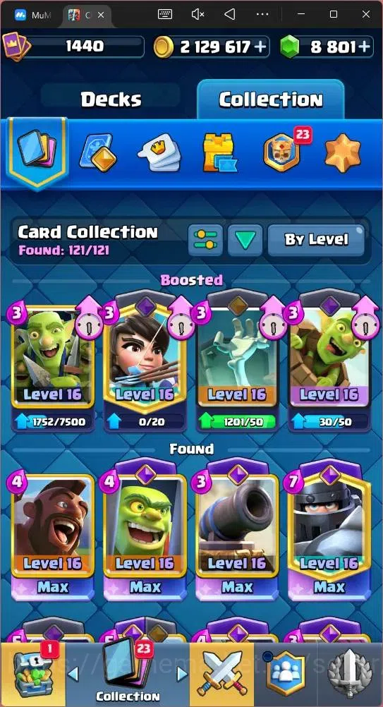 Clash Royale Accounts Mobile |CL 1440|KTL 16|Trophy 11751|Card 121|9 Max image 7