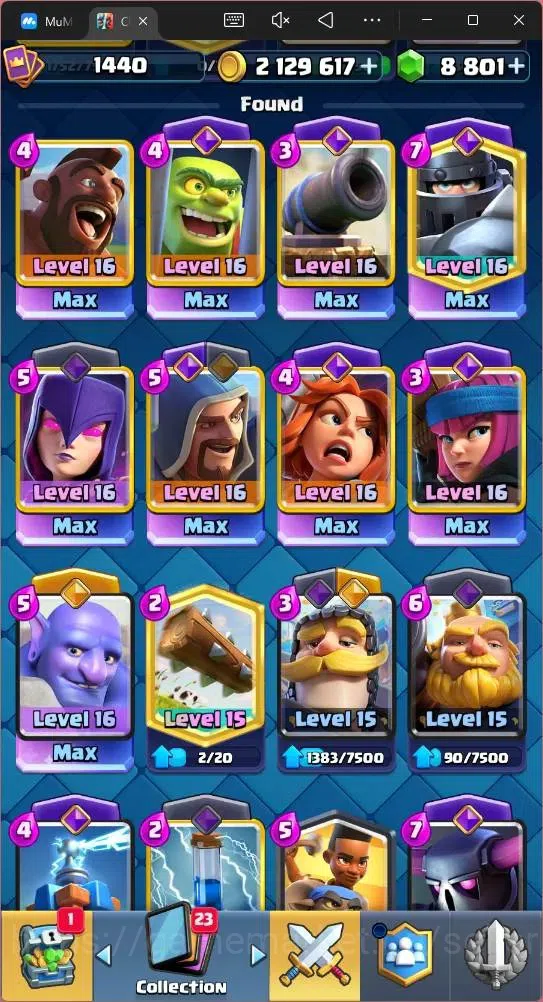 Clash Royale Accounts Mobile |CL 1440|KTL 16|Trophy 11751|Card 121|9 Max image 8