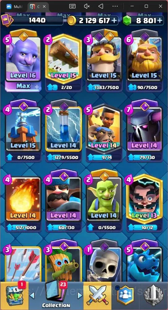 Clash Royale Accounts Mobile |CL 1440|KTL 16|Trophy 11751|Card 121|9 Max image 9