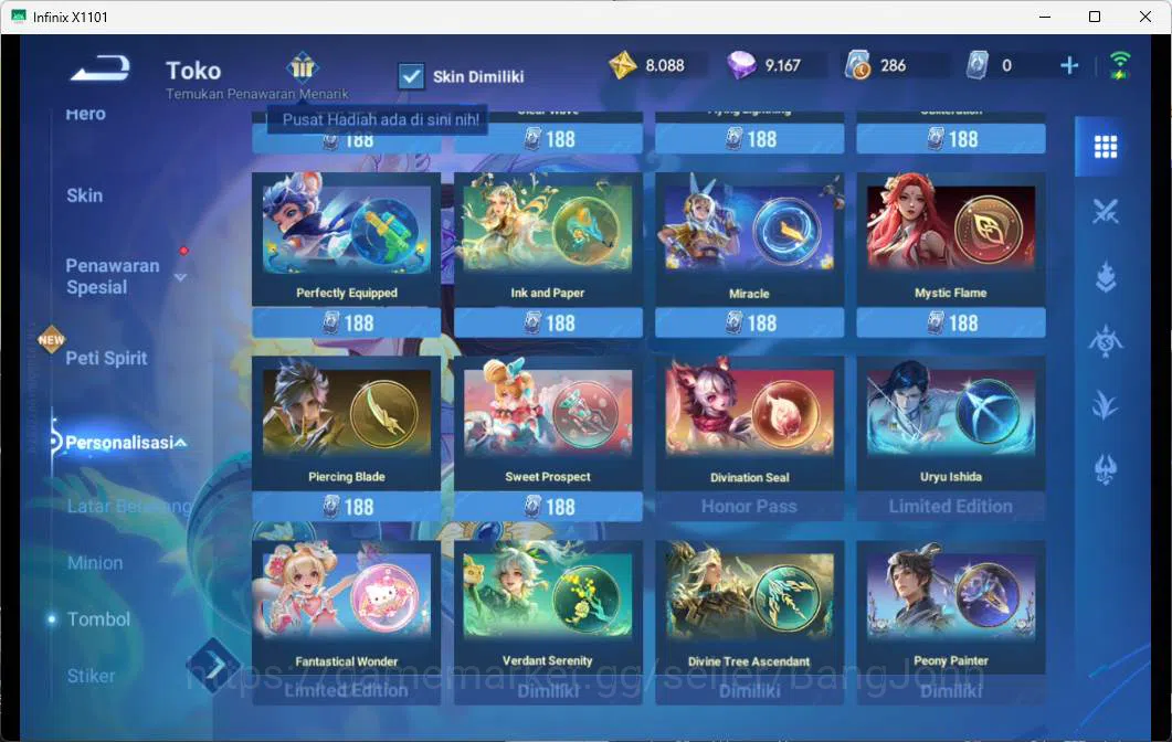 Honor of Kings Accounts GLOBAL | HERO 112, SKIN 217 mythic Diaochan, legen image 4