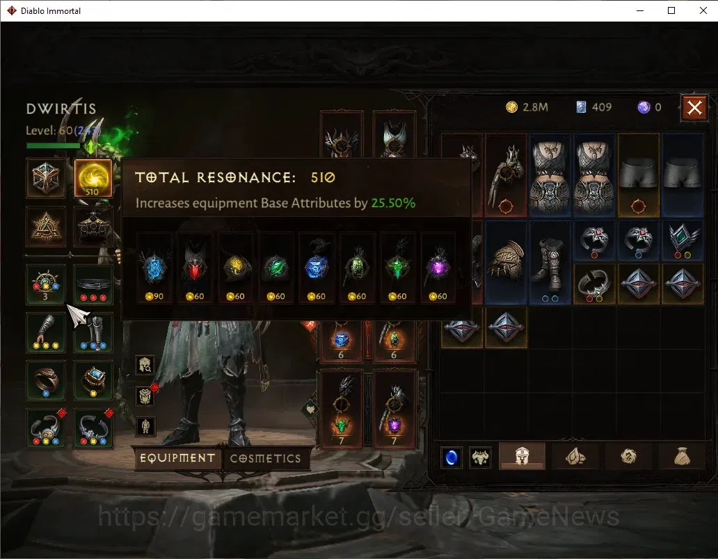 Diablo Immortal Accounts OCE - Azmodan|CS ON|Lv60(243)|Druid|27K CR|Reso 51 image 4