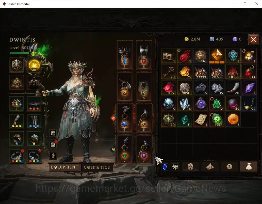 Diablo Immortal Accounts OCE - Azmodan|CS ON|Lv60(243)|Druid|27K CR|Reso 51 image 8