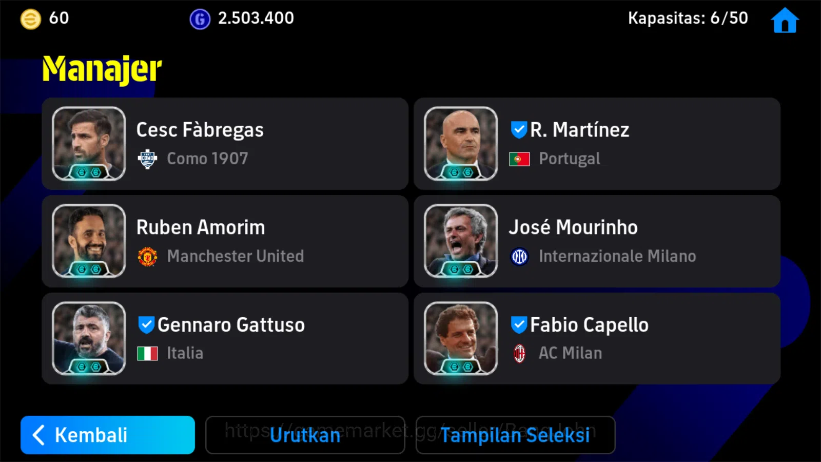eFootball Accounts Others Power 3177 | omar marmoush showtime,savic showtime,cannavaro coach capello | EFB1030B 3