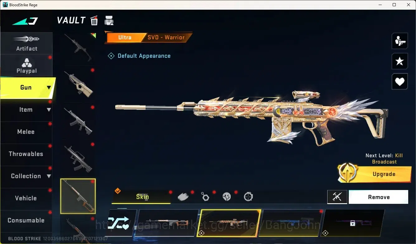 Blood Strike Accounts Rare Skin ASIA |1 Eternal Gun:Uzi-Scorpius|4 Collab Gun [TR&AOT]|2 Limited Gun|Limited 12