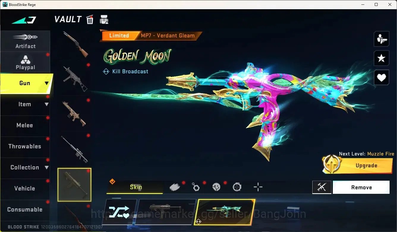 Blood Strike Accounts Rare Skin ASIA |1 Eternal Gun:Uzi-Scorpius|4 Collab Gun [TR&AOT]|2 Limited Gun|Limited 14