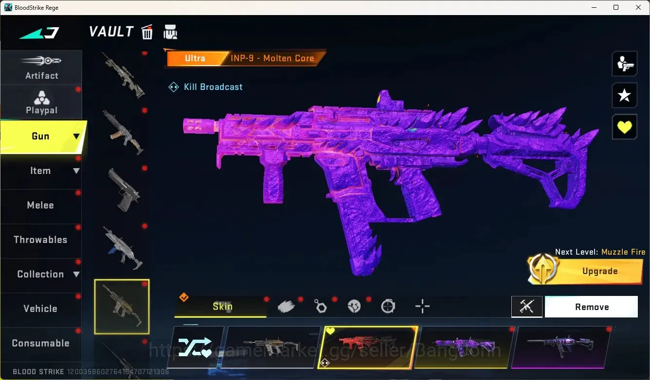 Blood Strike Accounts Rare Skin ASIA |1 Eternal Gun:Uzi-Scorpius|4 Collab Gun [TR&AOT]|2 Limited Gun|Limited 5
