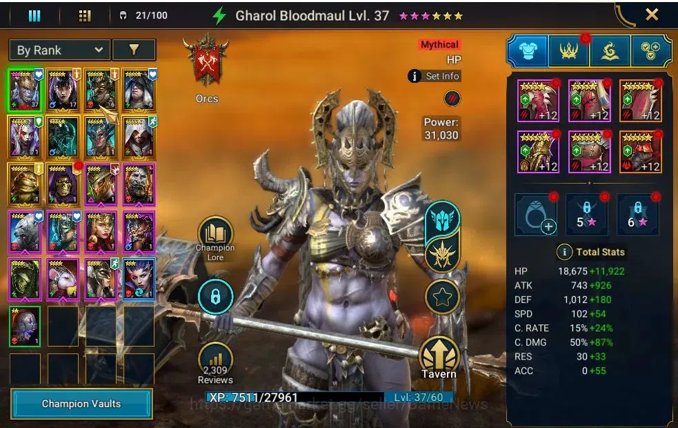 Raid: Shadow Legends Accounts Lv 15|308K Power|1 Mythical (Gharol Bloodmaul)|22  image 3