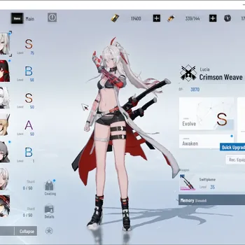 Punishing: Gray Raven Accounts Starter NA|Lv 45|11k BC|S Lucia Crimson Weave & S No 21 Feral|1 S Omniframe & 1 Wp