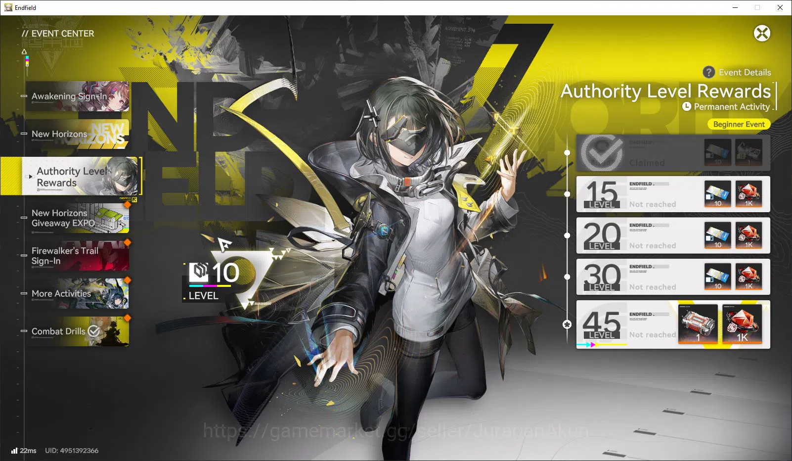 Arknights: Endfield Accounts ASIA LVL 10 | 3 SSR Laevatain,Ardelia, Lifeng, + 9 SR + 1 Weapon B6|Male MC|Log Gryplink|Take 4