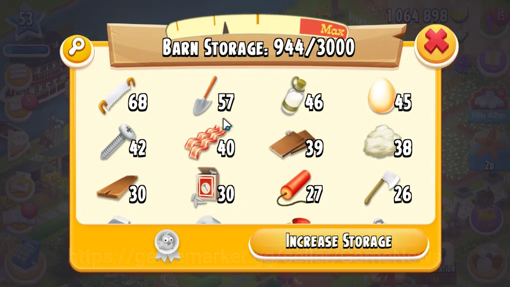 Hay Day Accounts Level 53 | Barn Storage 3000 + Silo Storage 800| 1M Coins, 216 Dm |CN ON|Log Supercell ID|Take Email|Check 6