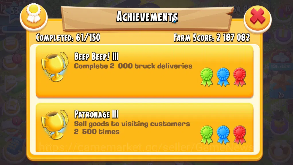 Hay Day Accounts Level 53 | Barn Storage 3000 + Silo Storage 800| 1M Coins, 216 Dm |CN ON|Log Supercell ID|Take Email|Check 8