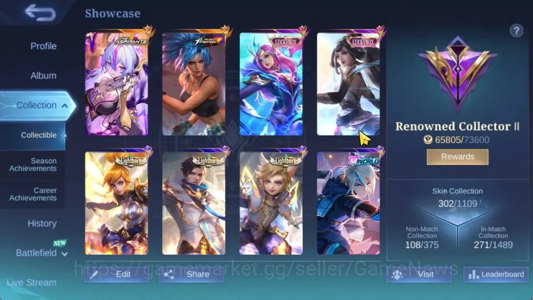 Mobile Legends: Bang Bang Accounts Hero 132|Skin 302|High Immo 103|Aspirant Vexana,Ko image 3