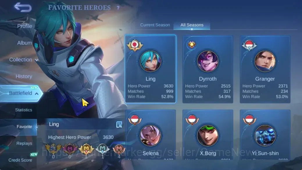 Mobile Legends: Bang Bang Accounts Hero 132|Skin 302|High Immo 103|Aspirant Vexana,Ko image 5