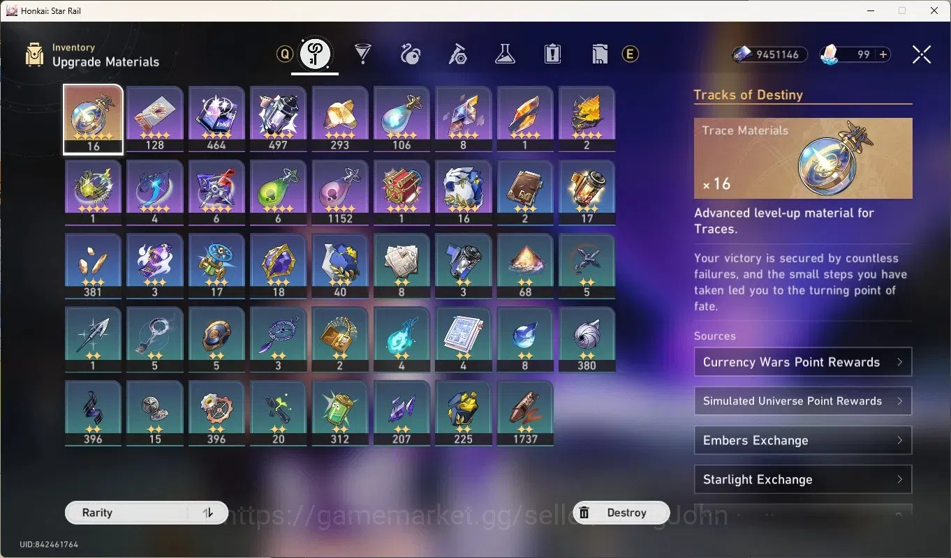 Honkai Star Rail Accounts Others ASIA|TL 53|5 Limited [MortenaxBlade,Houhou,Acheron,Evanescia,Yao Guang]|Mc 6