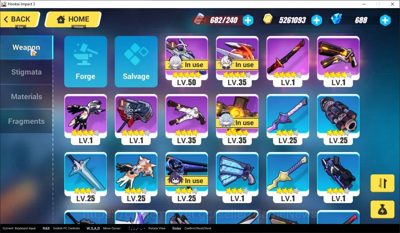 Honkai Impact 3rd Accounts Starter SEA Lvl 46|Starter|1 Full Set|Bronya Silverwing N-EX 4/4,Kiana Hotv,Pardofelis,Raiden 8