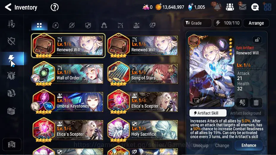 Epic Seven Accounts GLOBAL Unverif|New Era|2 ML(NM Luna, Harsetti)+Set image 8