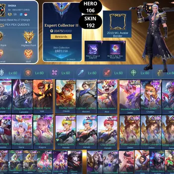 Mobile Legends: Bang Bang Accounts Smurf BEST OFFER | HERO 106 | SKIN 192 | ALUCARD LUCKYBOX | 2X DRAGON TAMER | CLAUDE