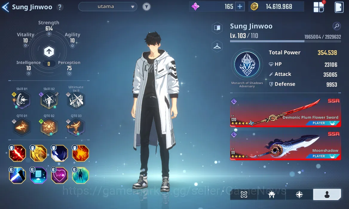 Solo Leveling: ARISE Accounts EndGame 1.1 M Power With Max Shades|AmamiyaA9+SignA10,Cha Hae-inA9+Sign10.AliciaA6+SignA10
