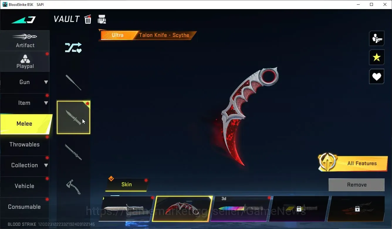 Blood Strike Accounts Collab Skin ASIA|ETERNAL MP7 Lv4 TideSong+Melee Talon Scythe|Collab AOT M4A1 battle Faith,BLEACH MP5 1