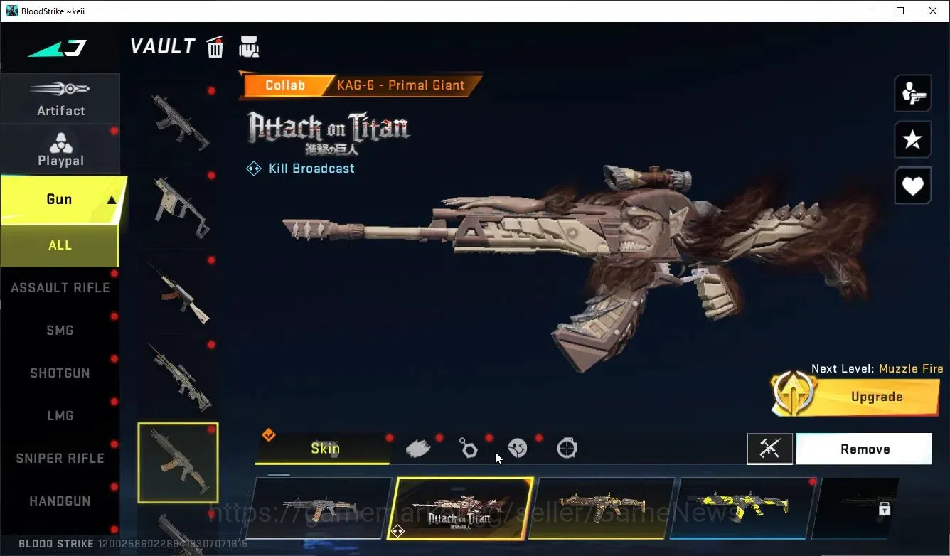 Blood Strike Accounts Collab Skin ASIA|ETERNAL DeAgle+COLLAB Enzo-Kraken,TR FN2K,JACK,BLEACH BYAKUYA+3 Collab Weapon|9 15
