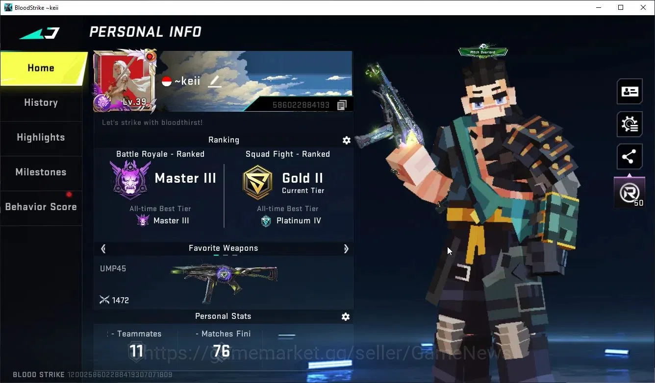Blood Strike Accounts Collab Skin ASIA|ETERNAL DeAgle+COLLAB Enzo-Kraken,TR FN2K,JACK,BLEACH BYAKUYA+3 Collab Weapon|9 2