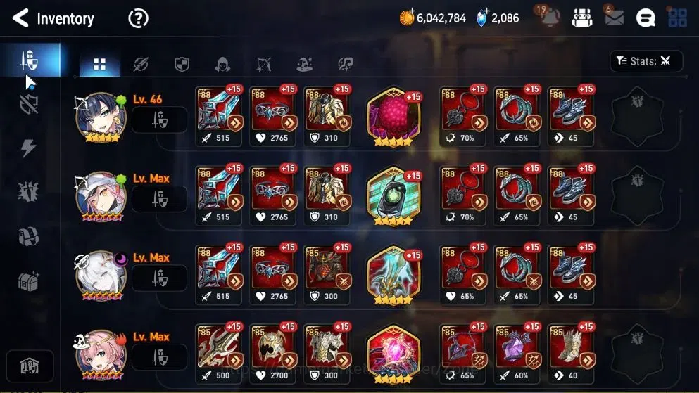 Epic Seven Accounts High-End GLOBAL Unverif|New Era|14 ML(Notos,Salome,Zio,Etc)+Abyss Fumyr,Etc|PoH+Bless ON|Auto W Hunt|2K 14