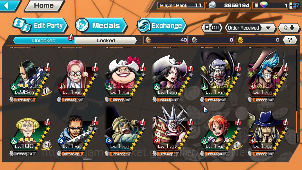 One Piece Bounty Rush Accounts Starter Global|5 EX|BP Kuzan,Onigashima Zoro,Gear5 Luffy,KOP Roger,5Elder Saturn|Rank 7