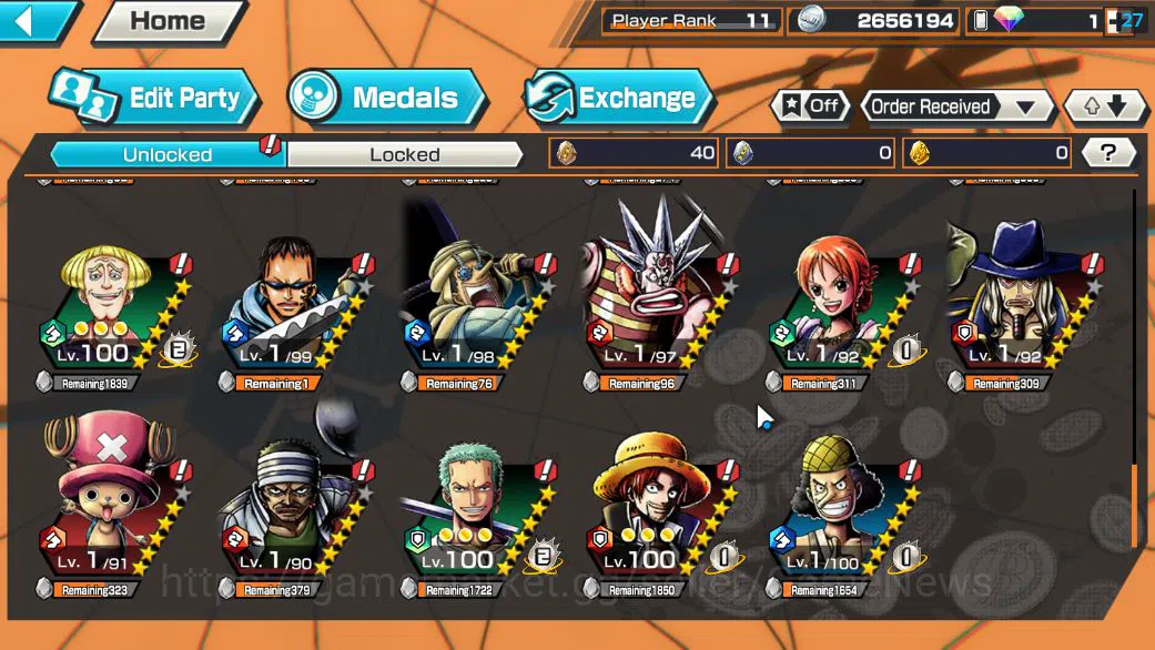 One Piece Bounty Rush Accounts Starter Global|5 EX|BP Kuzan,Onigashima Zoro,Gear5 Luffy,KOP Roger,5Elder Saturn|Rank 8