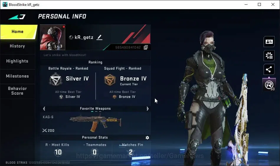 Blood Strike Accounts ASIA|Starter|ETERNAL M700-Seraph|2 Legendary [HK41 image 2