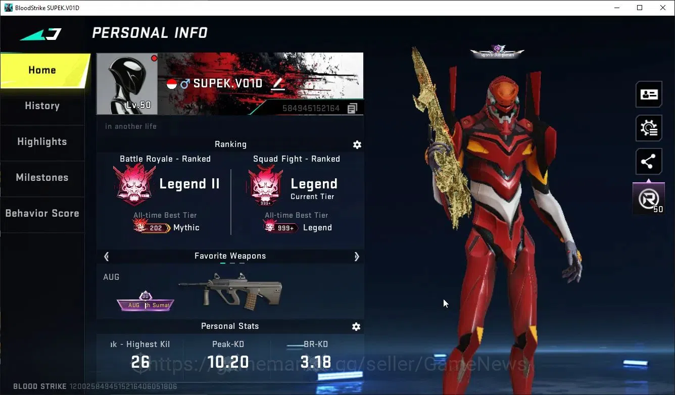Blood Strike Accounts ASIA|ETERNAL Zero,DeAgle,(Lv3 AUG,UZI)+MELEE AXE,T image 2