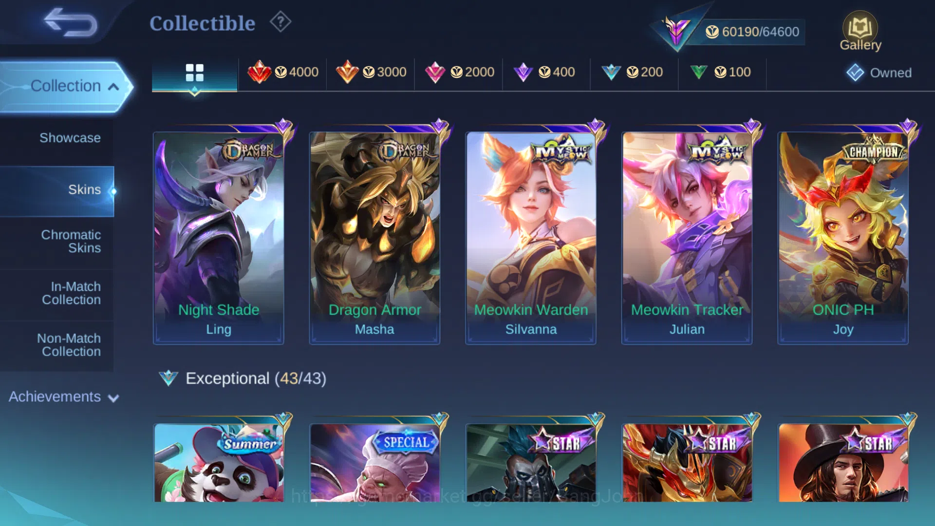 Mobile Legends: Bang Bang Accounts Hero 93 | Skin 207 | Collector Silvana | Luckybox image 7