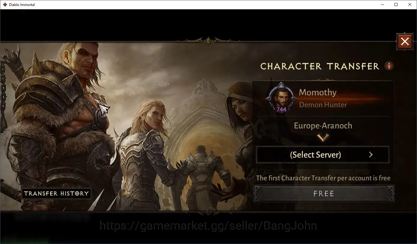 Diablo Immortal Accounts High-End EU - Aranoch |60 (744) Demon Hunter - Vanquisher |CR 41k |Reso 510|L30 (6*) Varog Familiar 10