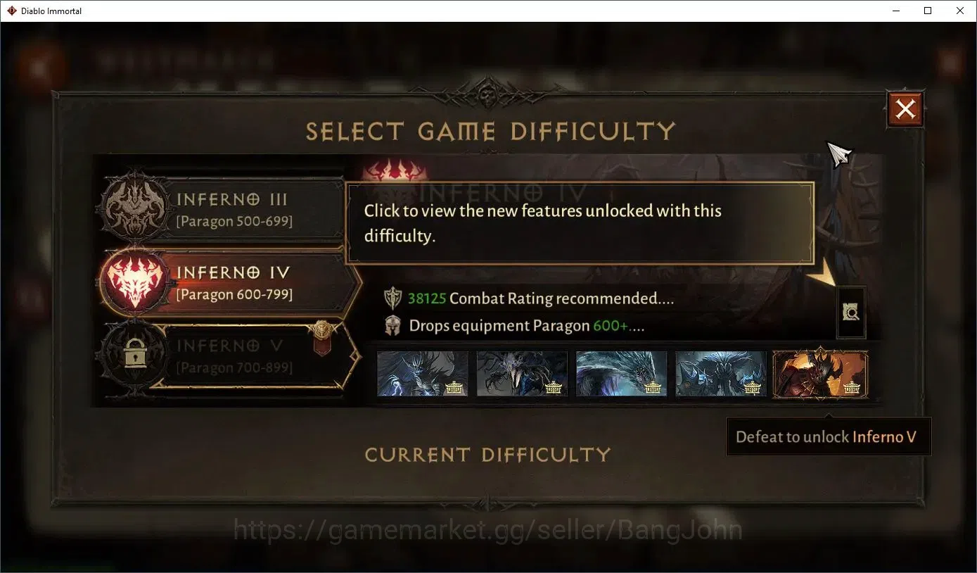 Diablo Immortal Accounts High-End EU - Aranoch |60 (744) Demon Hunter - Vanquisher |CR 41k |Reso 510|L30 (6*) Varog Familiar 8