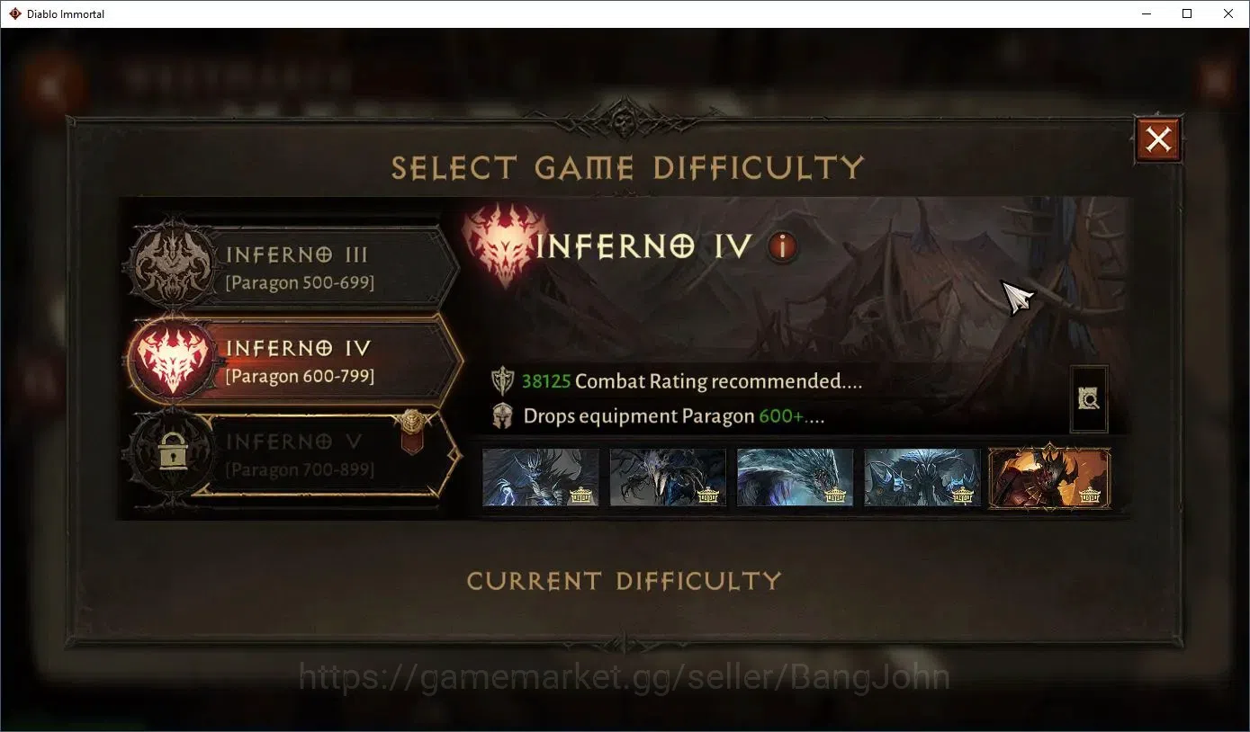 Diablo Immortal Accounts High-End EU - Aranoch |60 (744) Demon Hunter - Vanquisher |CR 41k |Reso 510|L30 (6*) Varog Familiar 9